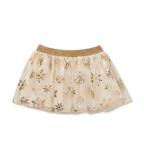 Ivory Gold Snowflake Skirt - Picture 1 of 4